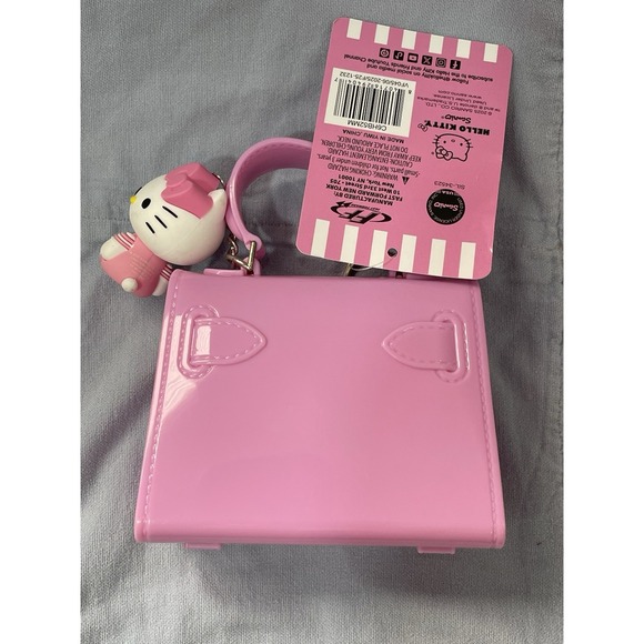 NEW Sanrio Hello Kitty Pink Mini Purse Bag Plastic w/ Keychain & Toy - Picture 3 of 6